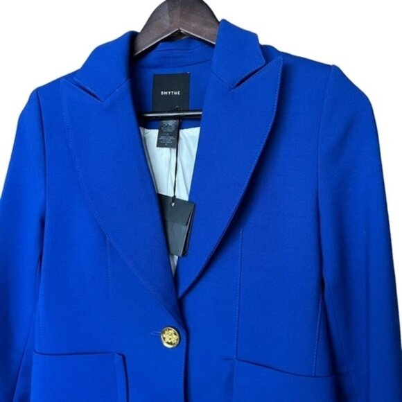 NWT Smythe Portrait Neck Blazer in Royal Blue Women Size 4 - Picture 3 of 9